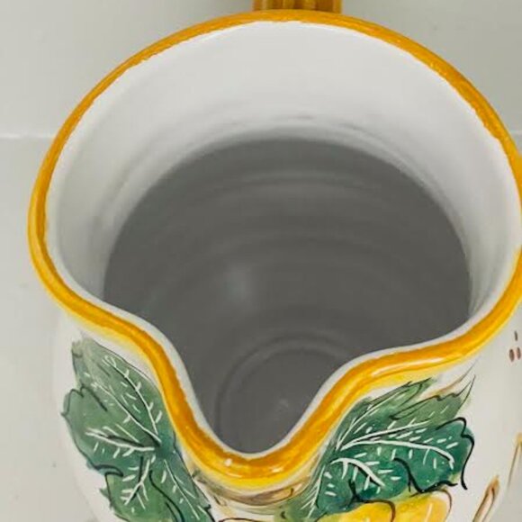 Beautiful Vintage Italian Ceramic Pitcher Tadinate Hand Painted Sangria Pitcher - Picture 4 of 9